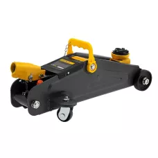 Домкрат гидравлический DENZEL подкатной с фиксатором, 2 т, 130-330 мм, в кейсе