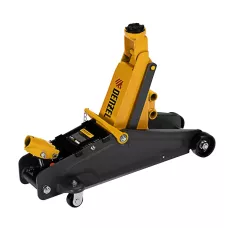 Домкрат гидравлический DENZEL подкатной с фиксатором, 2,8 т, 135-385 мм, в кейсе