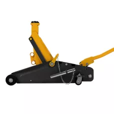 Домкрат гидравлический DENZEL подкатной с фиксатором, 2,8 т, 135-385 мм, в кейсе