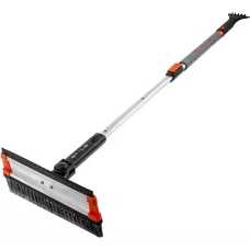 Щетка-сметка для снега со скребком и водосгоном, телескопическая, поворотная голова Stels