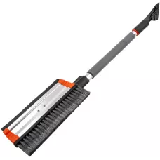 Щетка-сметка для снега со скребком и водосгоном, телескопическая, поворотная голова Stels