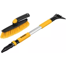 Щетка-сметка со скребком DENZEL телескоп, поворотная голова, 750-1120 мм