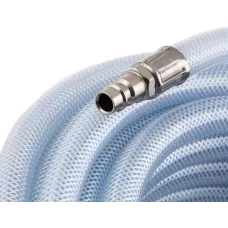 Шланг пневматический ПВХ, 10 x 16 мм, 18 бар, армированный, прозрачный, быстросъемное соединение, 15 м Stels