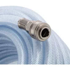 Шланг пневматический ПВХ, 10 x 16 мм, 18 бар, армированный, прозрачный, быстросъемное соединение, 15 м Stels