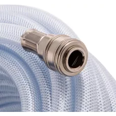 Шланг пневматический ПВХ, 10 x 16 мм, 18 бар, армированный, прозрачный, быстросъемное соединение, 30 м Stels