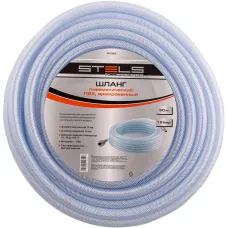 Шланг пневматический ПВХ, 10 x 16 мм, 18 бар, армированный, прозрачный, быстросъемное соединение, 30 м Stels