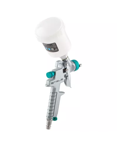 Краскораспылитель AG 810 HVLP, гравитационный, сопло 0.8 мм и 1 мм Stels