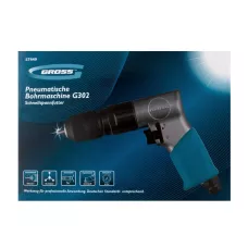 Дрель пневматическая GROSS G302, 3/8", 1800 об/мин, патрон 10 мм 57449