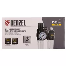 Блок подготовки воздуха регулятор-фильтр-лубрикатор DENZEL FLR1500, 10 бар, 1500 л/мин, 1/4