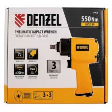 Пневмогайковерт ударный DENZEL IWS550 Compact, 1/2, 8500 об/мин, 550 Нм