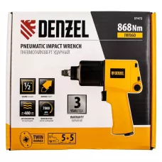 Пневмогайковерт ударный DENZEL IW860, 1/2, 7000 об/мин, 868 Нм