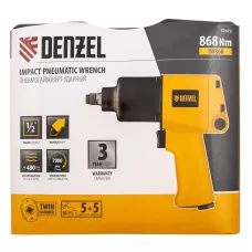 Пневмогайковерт ударный DENZEL IW860+набор головок, 1/2, 7000 об/мин, 868 Нм