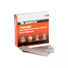 Гвозди для пневматического нейлера 16GA, длина 19 мм MATRIX 57601