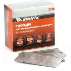Гвозди для пневматического нейлера 16GA, длина 40 мм MATRIX 57611