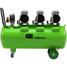 Компрессор безмаслянный малошумный МБ 2250/100, 2250 Вт, 100л, 400 л/мин// Сибртех