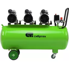 Компрессор безмаслянный малошумный МБ 2250/100, 2250 Вт, 100л, 400 л/мин// Сибртех
