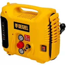 Компрессор воздушный DENZEL L1300, 10 бар, 1,3 кВт 180 л/мин 5 л, с набором аксессуаров