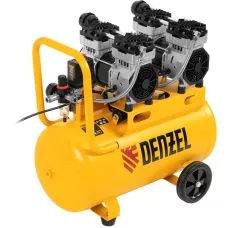 Компрессор безмасляный, малошумный DENZEL DLS 1500/50, 1500 ВТ, 2x750, 50 л, 260 л/мин
