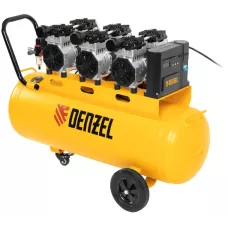 Компрессор безмасляный, малошумный DENZEL DLS 2250/100, 2250 Вт, 3x750, 100 л, 410 л/мин блок управления/ Denzel