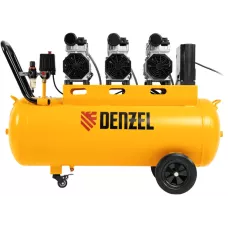 Компрессор безмасляный, малошумный DENZEL DLS 2250/100, 2250 Вт, 3x750, 100 л, 410 л/мин блок управления/ Denzel