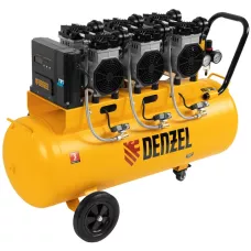 Компрессор безмасляный, малошумный DENZEL DLS 3300/100, 3300 Вт,3x1100, 100 л, 570 л/мин ,блок управления