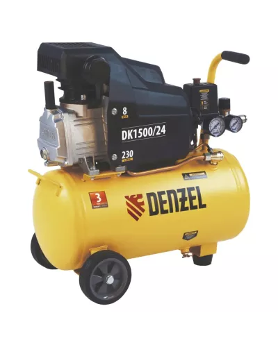 Компрессор воздушный DK1500/24, Х-PRO 1.5 кВт, 230 л/мин, 24 л Denzel