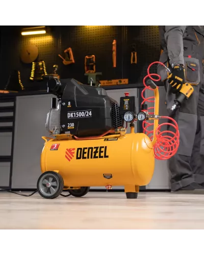 Компрессор воздушный DK1500/24, Х-PRO 1.5 кВт, 230 л/мин, 24 л Denzel