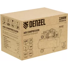 Компрессор воздушный DENZEL BCV2200/100, 2.2 кВт, ременный привод, 100 литров, 370 л/мин