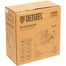Компрессор воздушный DENZEL DC1500/24, 1.5 кВт, прямой привод, 24 литра, 220 л/мин