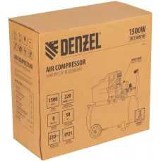 Компрессор воздушный DENZEL DC1500/50, 1.5 кВт, прямой привод, 50 литров, 220 л/мин