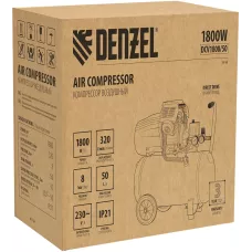 Компрессор воздушный прям. привод DENZEL DCV1800/50, 1,8 кВт, 50 литров, 320 л/мин