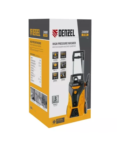 Моечная машина высокого давления R-180i, 2400 Вт, 180 бар, 7.5 л/мин, асинхронный двигатель Denzel Моечная машина высокого давления R-180i, 2400 Вт, 180 бар, 7.5 л/мин, асинхронный двигатель Denzel
