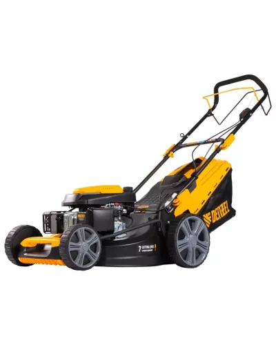 Газонокосилка бензиновая GLD-520SP, 196 куб.см, ширина 52 см, привод, 7 уровней,травосборник 60 л Denzel