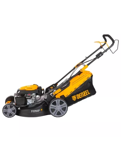 Газонокосилка бензиновая GLD-520SP, 196 куб.см, ширина 52 см, привод, 7 уровней,травосборник 60 л Denzel Газонокосилка бензиновая GLD-520SP, 196 куб.см, ширина 52 см, привод, 7 уровней,травосборник 60 л Denzel
