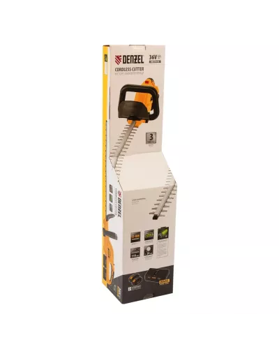 Кусторез аккумуляторный RBC510-36, Li-ion, 36 В, 4 Ач, нож 510 мм, поворотная ручка Denzel