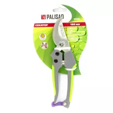 Секатор прямого реза, 180 мм, металлические обрезиненные рукоятки, Palisad