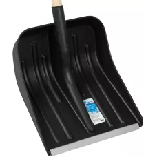 Лопата для уборки снега пластиковая, 360 х 405 х 1550 мм, деревянный черенок 1 сорт, Россия, Сибртех