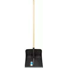 Лопата для уборки снега пластиковая, 420 х 425 х 1550 мм, деревянный черенок, Россия, Сибртех