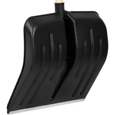 Лопата для уборки снега пластиковая, 420 х 425 х 1550 мм, деревянный черенок, Россия, Сибртех