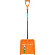 Лопата для уборки снега пластиковая, 400х405х1380 мм, стальной черенок, усиленная// Сибртех