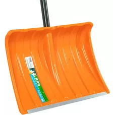 Лопата для уборки снега пластиковая, 490х370х1350 мм, стальной черенок, усиленная// Сибртех