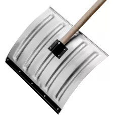 Лопата для уборки снега стальная оцинкованная, 420х370х1370 мм, деревянный черенок, Россия Сибртех