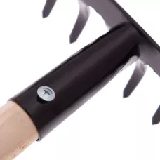 Грабли стальные, 360 х 1300 мм, 14 прямых зубьев, деревянный черенок, Россия, Сибртех