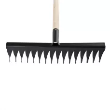 Грабли стальные, 420 х 1300 мм, 16 витых зубьев, деревянный черенок, Россия, Сибртех