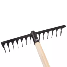 Грабли стальные, 350 х 1300 мм, 14 витых зубьев, деревянный черенок, Россия, Сибртех