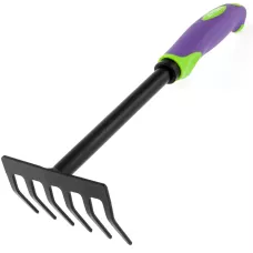 Грабли 6-зубые, 110х300 мм, стальные, обрезиненная эргономичная рукоятка, LSR1 PALISAD 62061