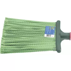 Метла полипропиленовая, 270 х 260 х 1490 мм, плоская распушенная, деревянный черенок, Россия, Сибртех