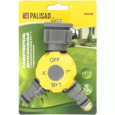 Разветвитель двухканальный с внутренней резьбой 3/4-1, с переключателем PALISAD 65774