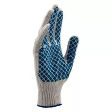 Перчатки х/б, ПВХ покрытие, "Шахматный облив", 10 класс Россия 67713