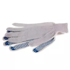 Перчатки х/б, ПВХ покрытие, "Точка", 6 пар в упаковке, 7 класс Россия